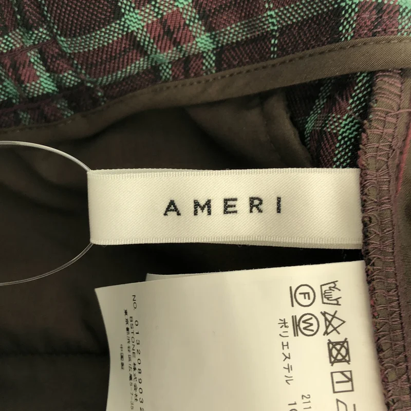 AMERI / アメリ | 2WAY WIDE BELT CHECK PANTS / ワイドベルト チェックパンツ | S | レディース