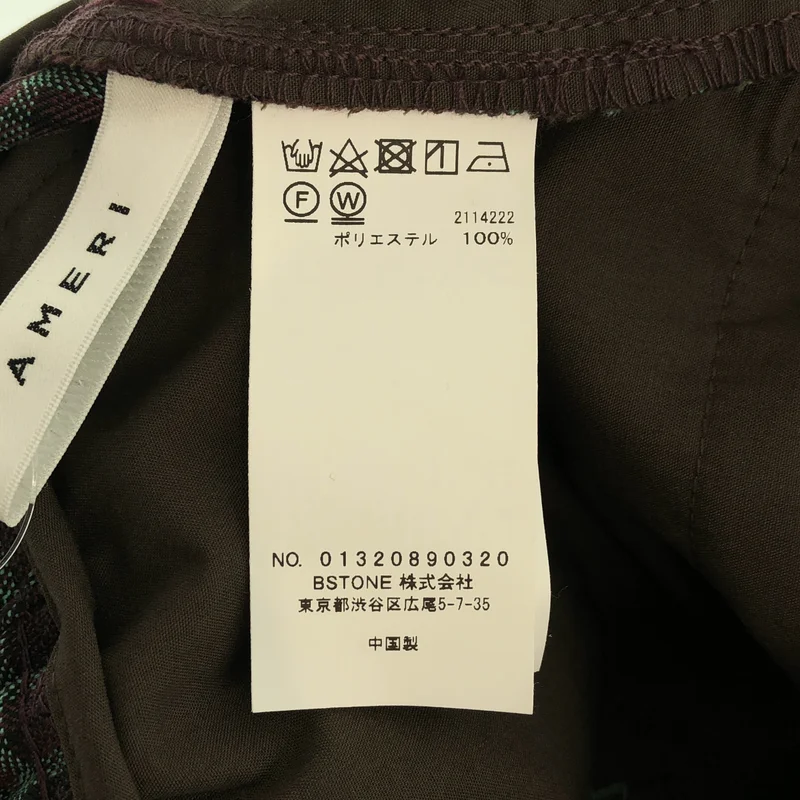 AMERI / アメリ | 2WAY WIDE BELT CHECK PANTS / ワイドベルト チェックパンツ | S | レディース