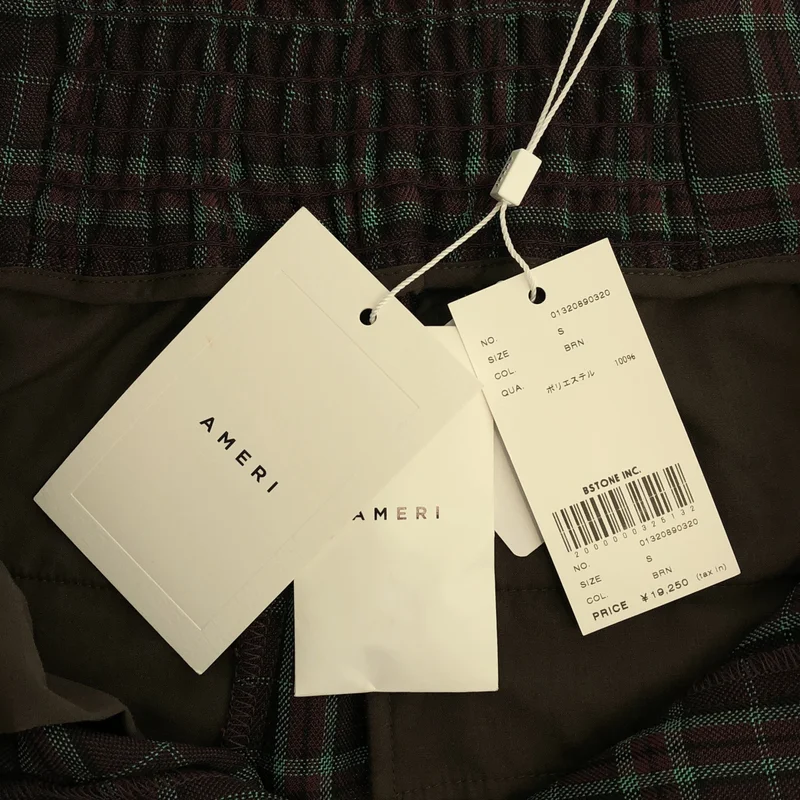 AMERI / アメリ | 2WAY WIDE BELT CHECK PANTS / ワイドベルト チェックパンツ | S | レディース