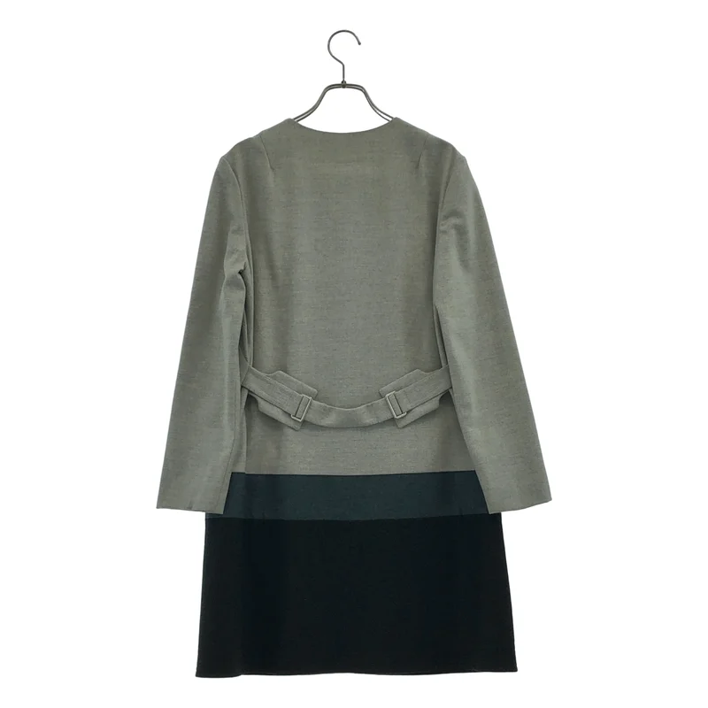 JIL SANDER / ジルサンダー | ウール カシミヤ 切替 ノーカラーコート | 36 | レディース