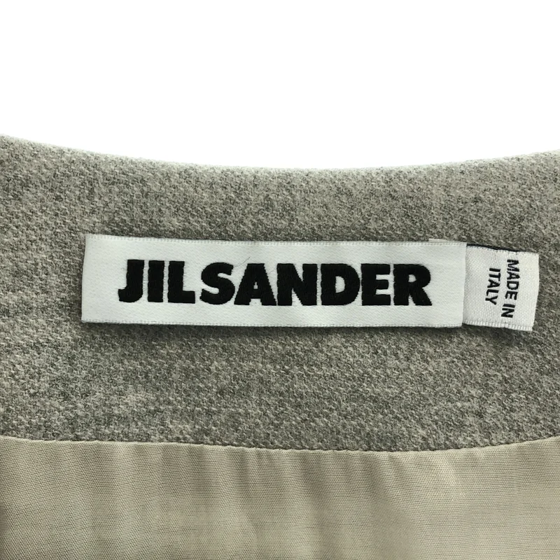 JIL SANDER / ジルサンダー | ウール カシミヤ 切替 ノーカラーコート | 36 | レディース