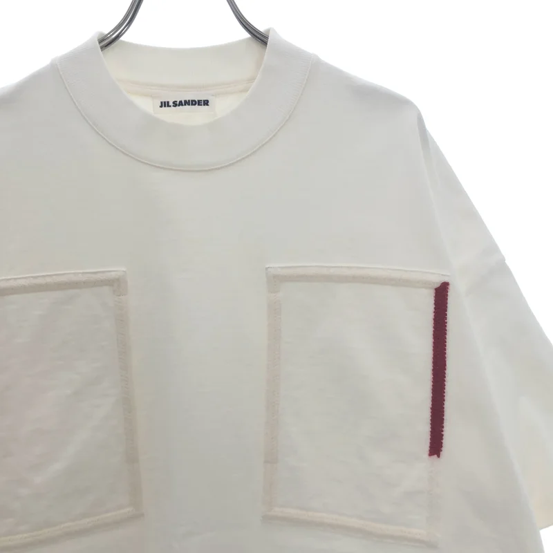 JIL SANDER / ジルサンダー | 2020SS | ダブルポケット エンブロイダリーステッチ オーバーサイズTシャツ | S | メンズ