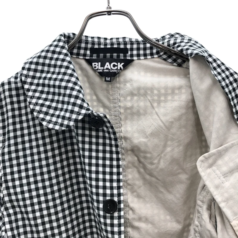 BLACK COMME des GARCONS / ブラックコムデギャルソン | 2017SS | ギンガムチェック シャーリング ラウンドカラージャケット | M | レディース