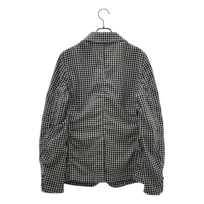 BLACK COMME des GARCONS / ブラックコムデギャルソン | 2017SS | ギンガムチェック シャーリング ラウンドカラージャケット | M | レディース