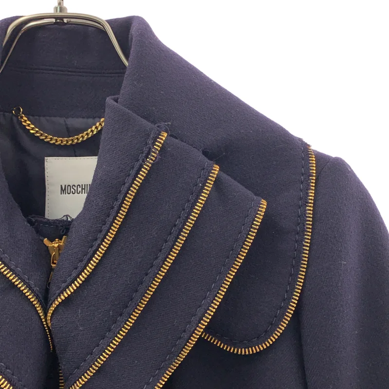 MOSCHINO / モスキーノ | ウール ジップデザイン ジャケット | 34 | レディース