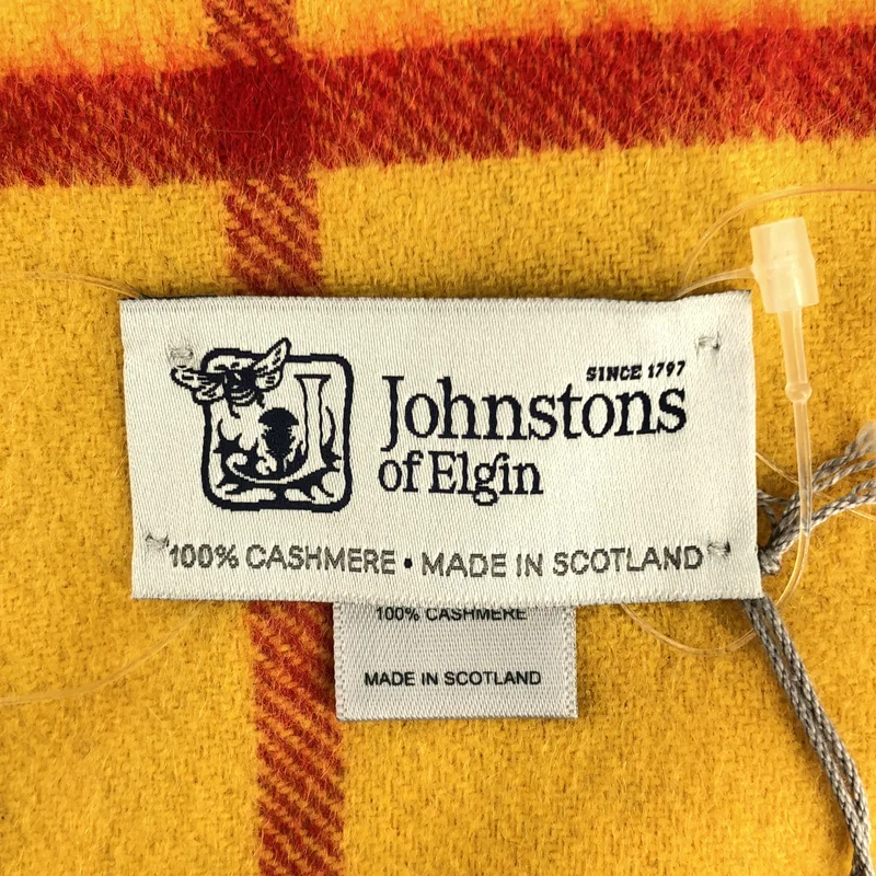 JOHNSTONS OF ELGIN / ジョンストンズオブエルガン | cashmere 100％ / カシミヤ フリンジ 大判 ストール マフラー |