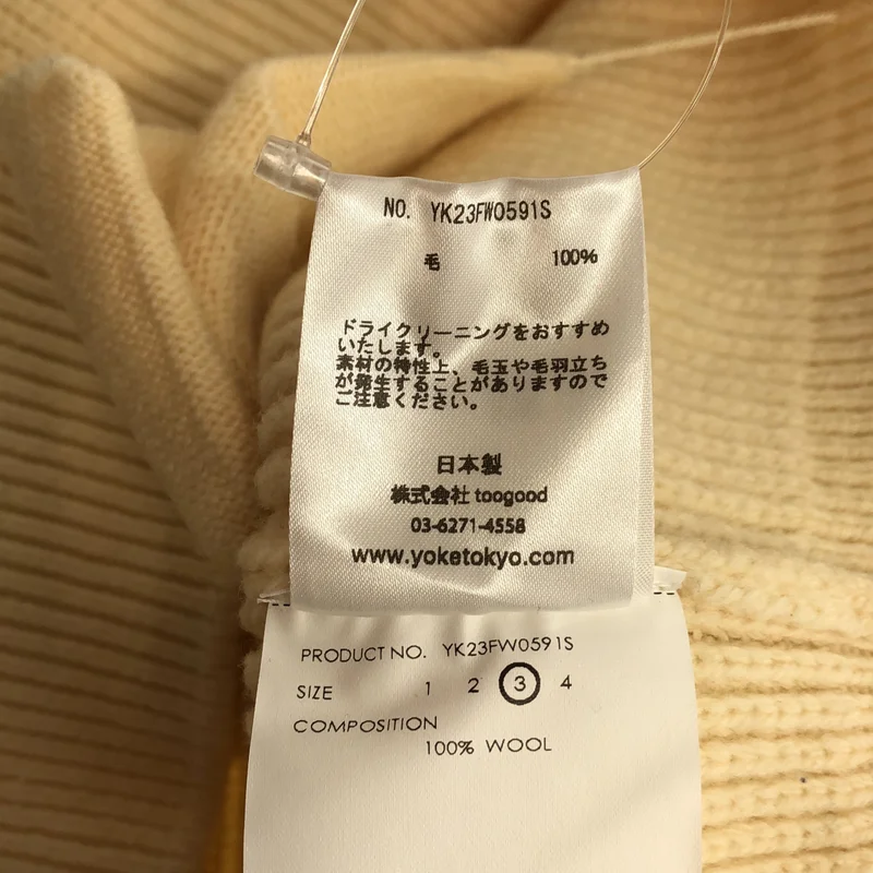 YOKE / ヨーク | 2023AW | 3/4 FRONT ZIP HIGHNECK RIB SWEATER / ウール フロントジップ ハイネック リブニット | 3 | メンズ