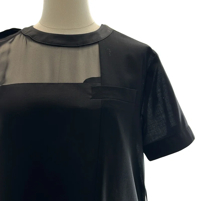 sacai / サカイ | 2021SS | アシンメトリー 再構築 プリーツ ドレス ワンピース | 1 | レディース