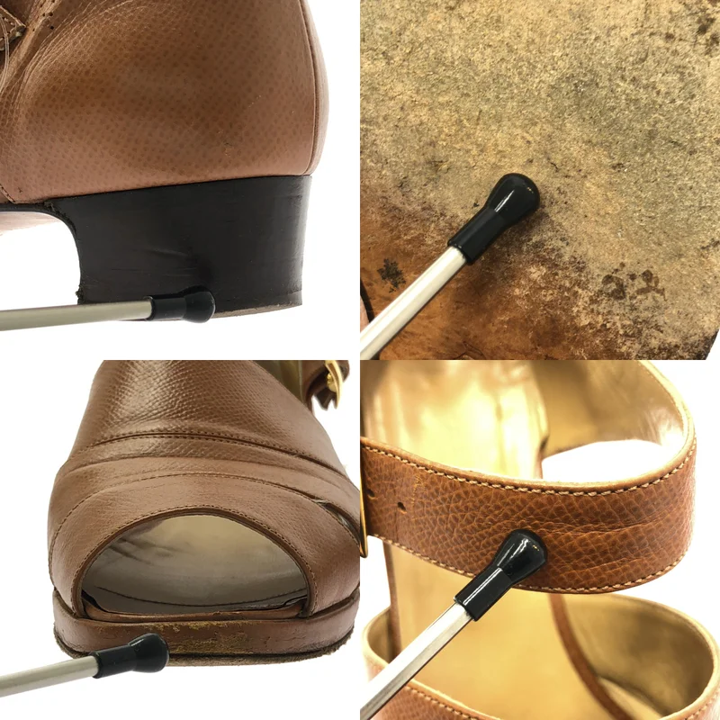 HERMES / エルメス | レザー ストラップ ヒールサンダル | 37 | レディース