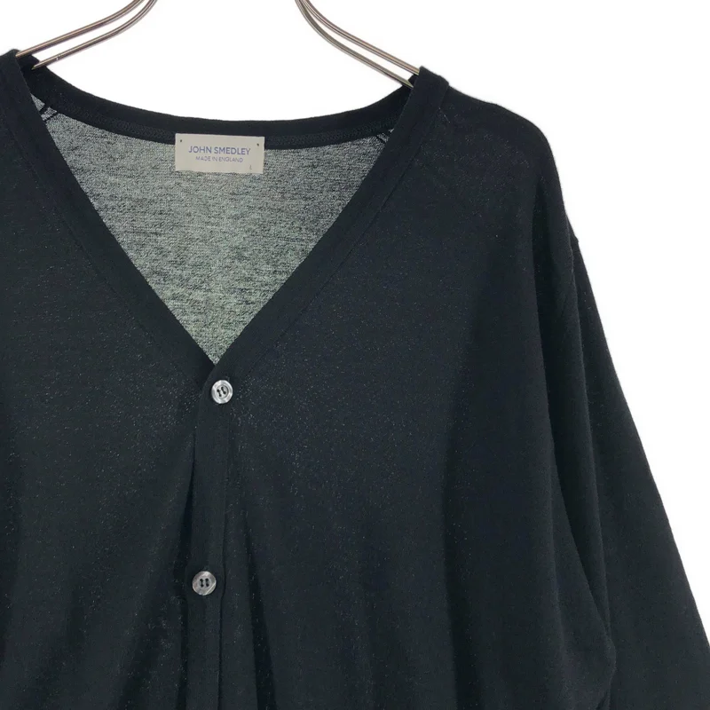JOHN SMEDLEY / ジョンスメドレー | ウール コットン Vネックカーディガン | L | メンズ