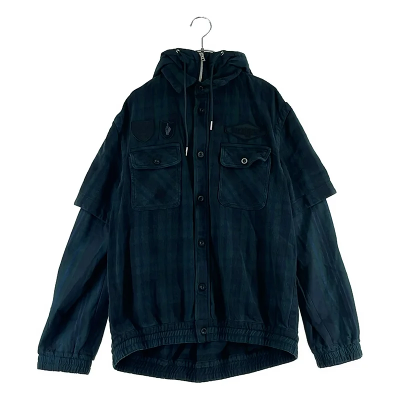 sacai / サカイ | 2024AW | Gonz Multi Patch Plaid Hoodie レイヤード 切替 フーテッド フランネルシャツ | 1 | メンズ