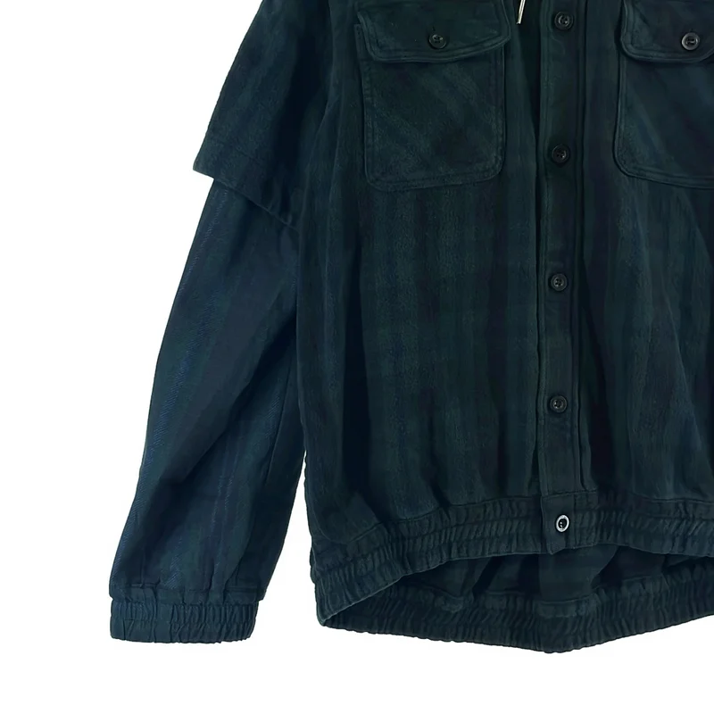 sacai / サカイ | 2024AW | Gonz Multi Patch Plaid Hoodie レイヤード 切替 フーテッド フランネルシャツ | 1 | メンズ