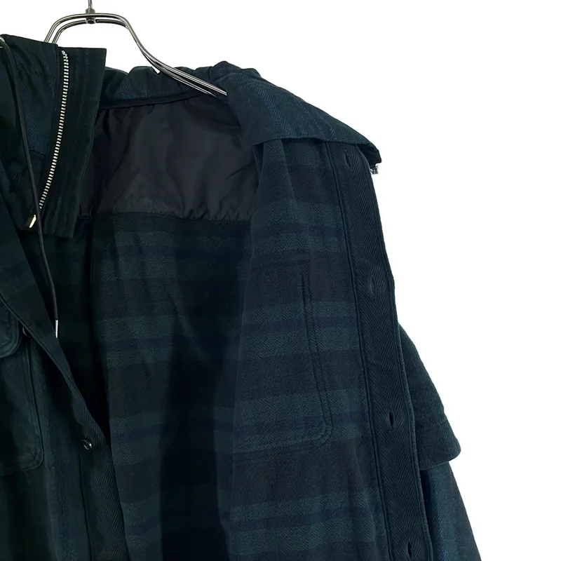 sacai / サカイ | 2024AW | Gonz Multi Patch Plaid Hoodie レイヤード 切替 フーテッド フランネルシャツ | 1 | メンズ