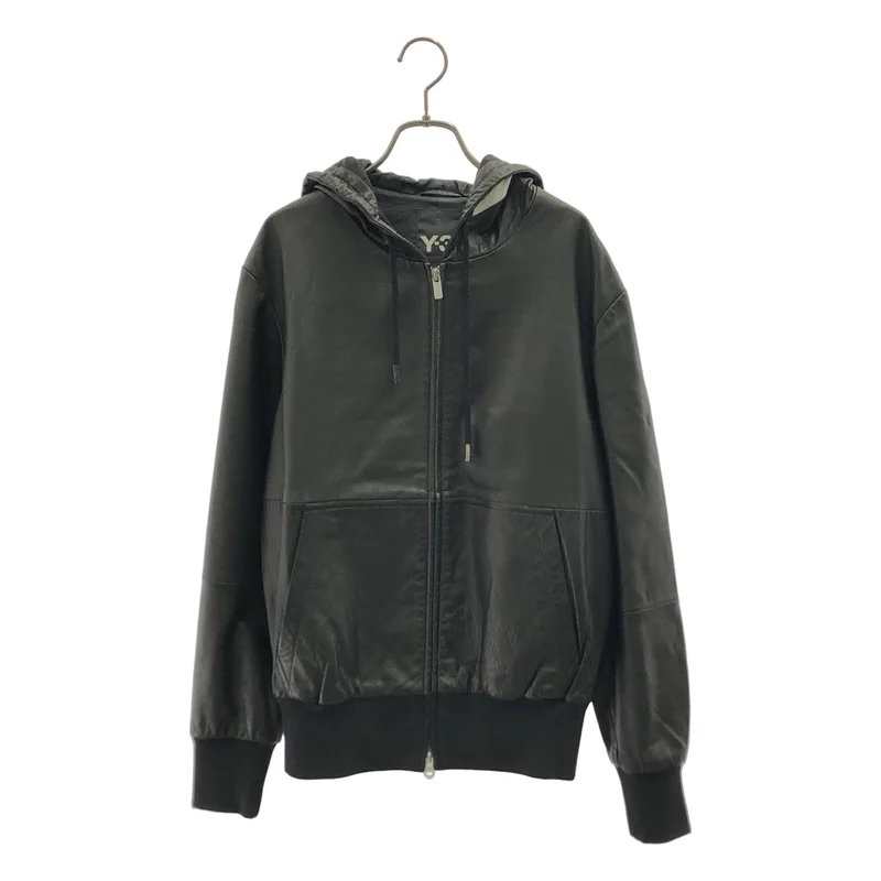 Y-3 / ワイスリー | レザー ロゴパッチ ジップパーカー | S | メンズ