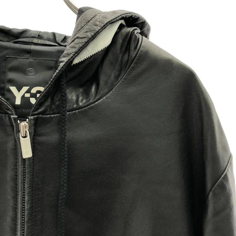 Y-3 / ワイスリー | レザー ロゴパッチ ジップパーカー | S | メンズ