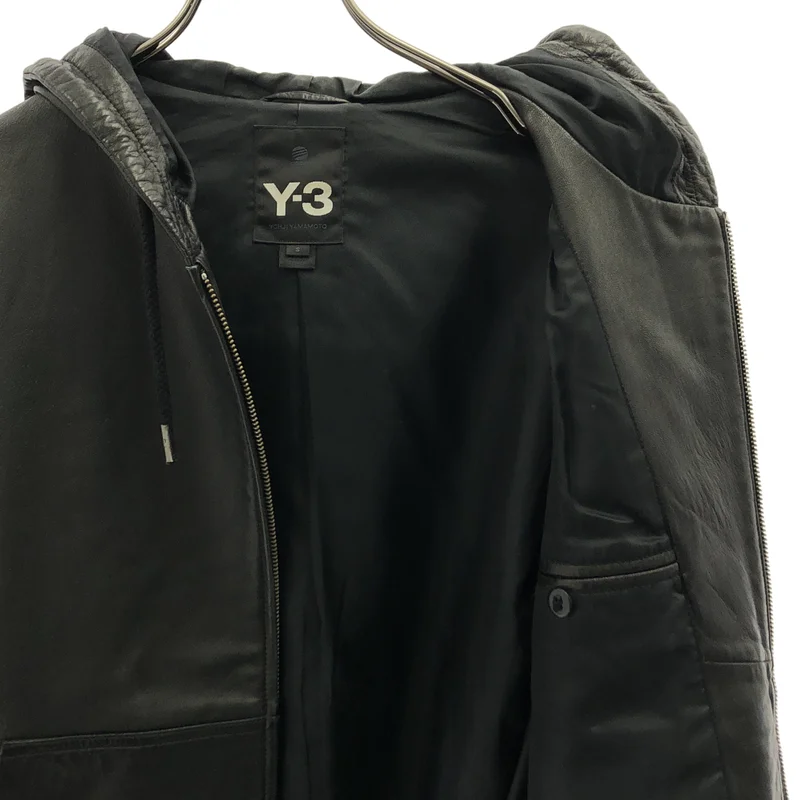 Y-3 / ワイスリー | レザー ロゴパッチ ジップパーカー | S | メンズ