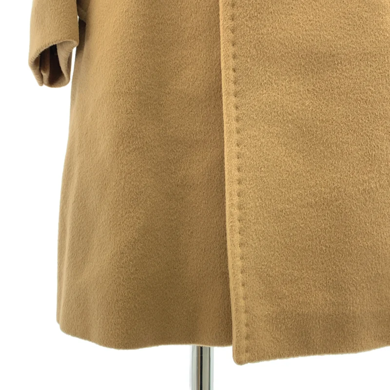Max Mara / マックスマーラ | ウール ベルテッド コート / ミンクファー カラー 着脱可 / ロゴ総裏地 | 42 | レディース