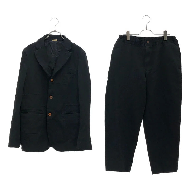 COMME des GARCONS HOMME DEUX / コムデギャルソンオムドゥ | 2024SS | セットアップ / ポリ縮絨 ストライプ パッチワーク テーラードジャケット / イージーテーパードパンツ | S | メンズ