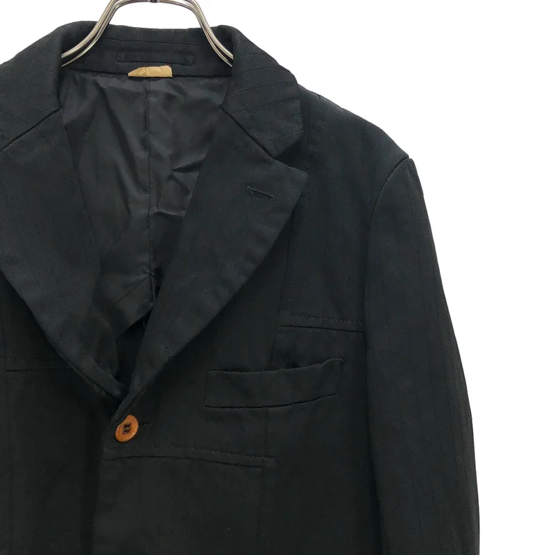COMME des GARCONS HOMME DEUX / コムデギャルソンオムドゥ | 2024SS | セットアップ / ポリ縮絨 ストライプ パッチワーク テーラードジャケット / イージーテーパードパンツ | S | メンズ