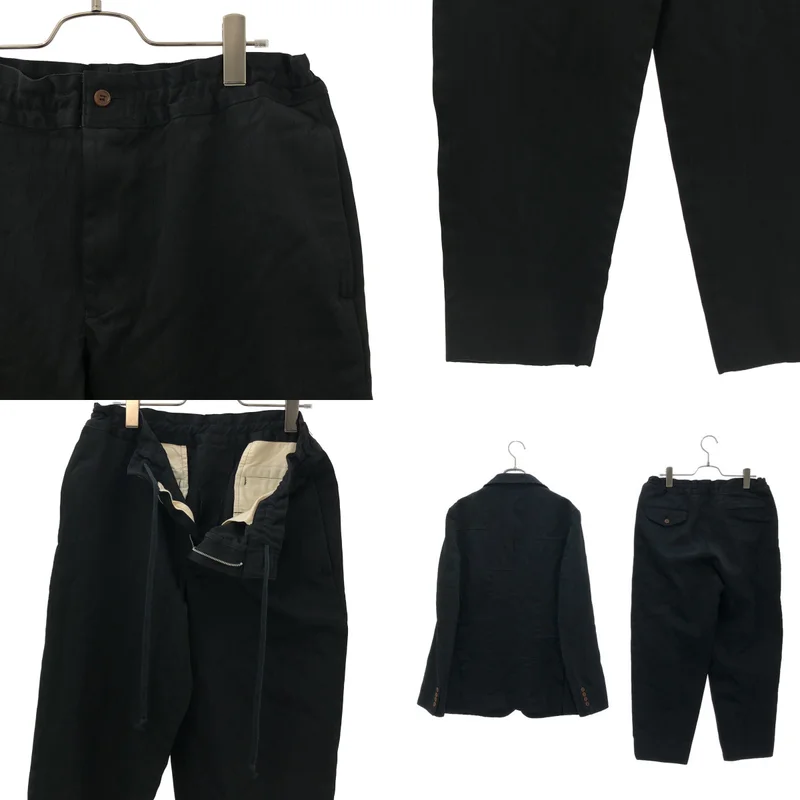 COMME des GARCONS HOMME DEUX / コムデギャルソンオムドゥ | 2024SS | セットアップ / ポリ縮絨 ストライプ パッチワーク テーラードジャケット / イージーテーパードパンツ | S | メンズ