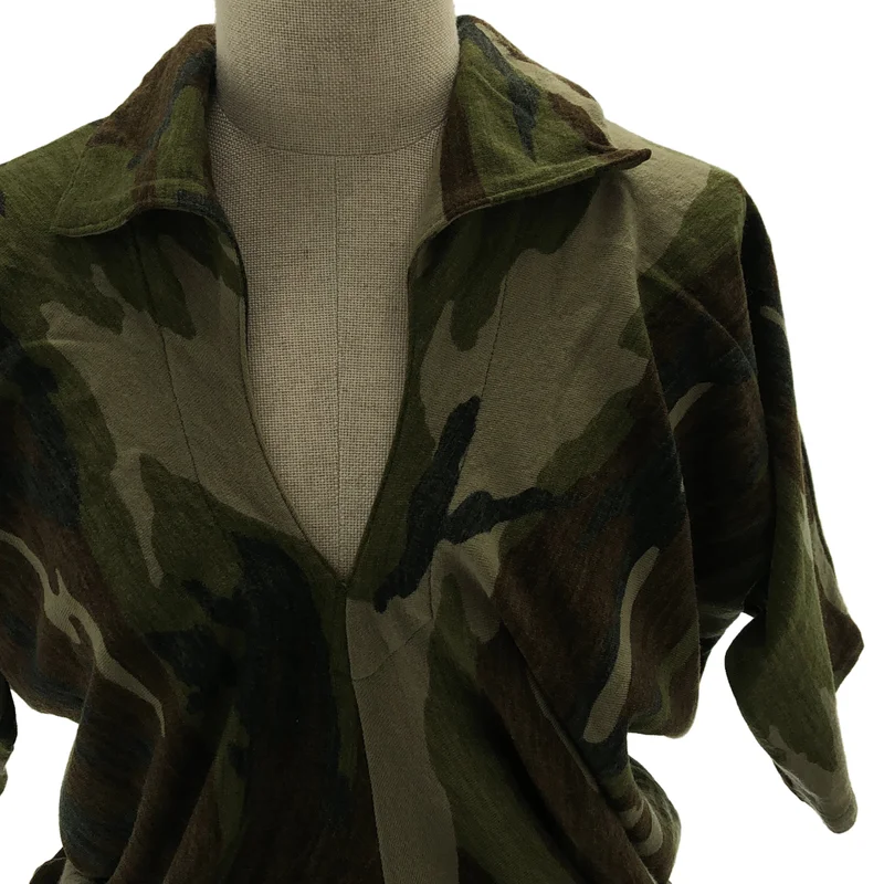 JUNYA WATANABE COMME des GARCONS / ジュンヤワタナベ | 2010AW | ウール カモフラージュ ドレープカットソー | S | レディース
