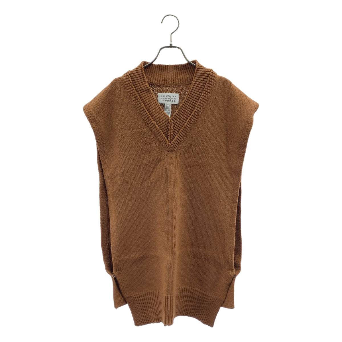 【美品】  Maison Margiela / メゾンマルジェラ | 2022AW | ウールリネンタバード Vネックベスト | S | グレー | レディース メゾン マルジェラ MAISON MARGIELA SI1TH0001 S18064 ベスト STOLE