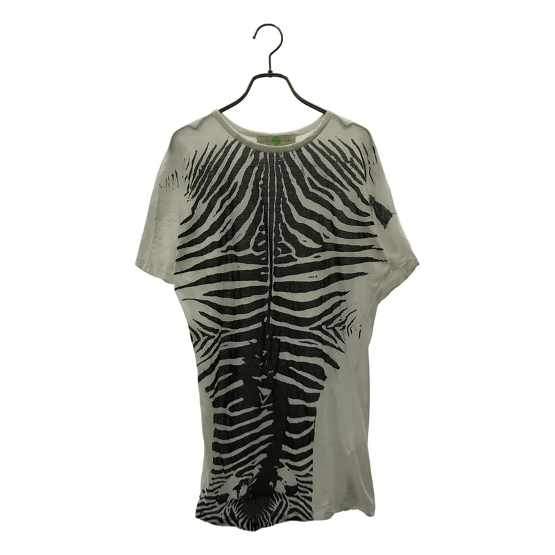 STELLA McCARTNEY / ステラマッカートニー | 総柄 ゼブラ アシンメトリー Tシャツ カットソー | 36 | レディース