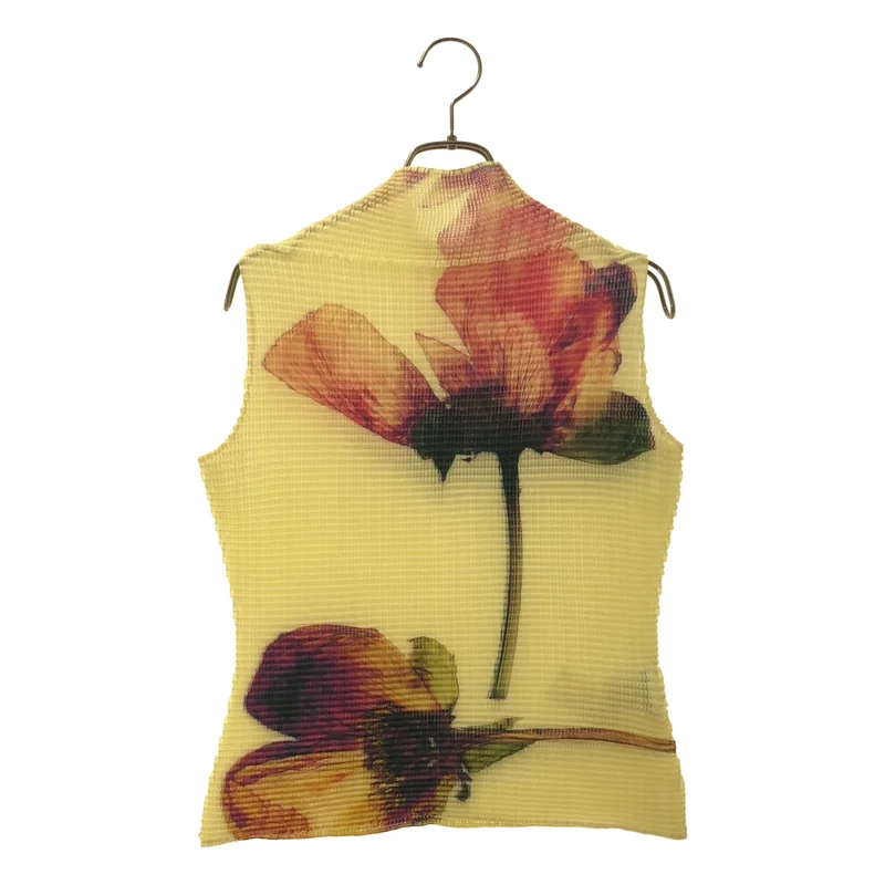 ISSEY MIYAKE / イッセイミヤケ | 2025SS | PRESSED FLORA プリーツ ハイネック ノースリーブ トップス | 2 | レディース