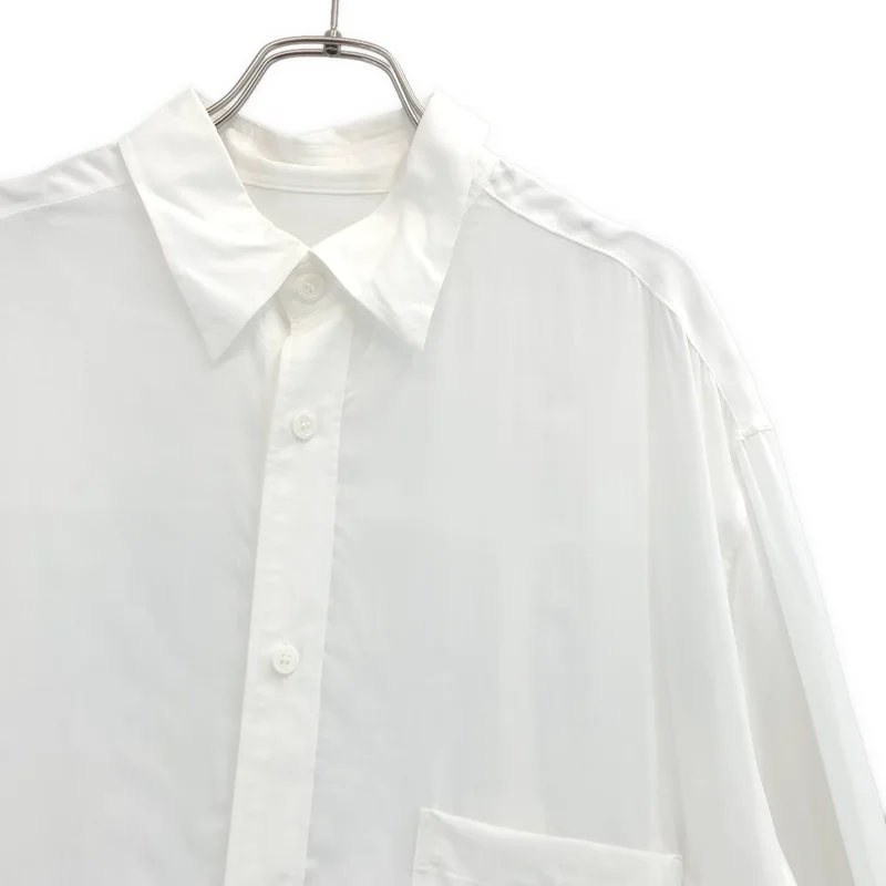 YOHJI YAMAMOTO POUR HOMME / ヨウジヤマモトプールオム | 2025SS | WHITE 80 MODAL LAWN BACK PANELED SLIT BLOUSE / モダールローン バックスリット ブラウス | 2 | メンズ