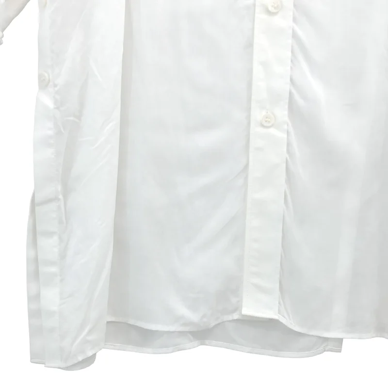 YOHJI YAMAMOTO POUR HOMME / ヨウジヤマモトプールオム | 2025SS | WHITE 80 MODAL LAWN BACK PANELED SLIT BLOUSE / モダールローン バックスリット ブラウス | 2 | メンズ