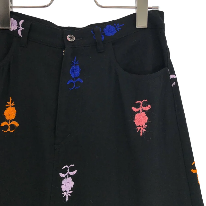 tricot COMME des GARCONS / トリココムデギャルソン | 2001AW | ウール 断ち切り 刺しゅう スカート | M | レディース