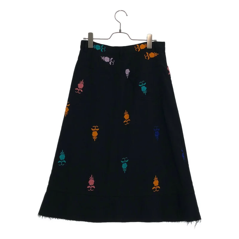 tricot COMME des GARCONS / トリココムデギャルソン | 2001AW | ウール 断ち切り 刺しゅう スカート | M | レディース