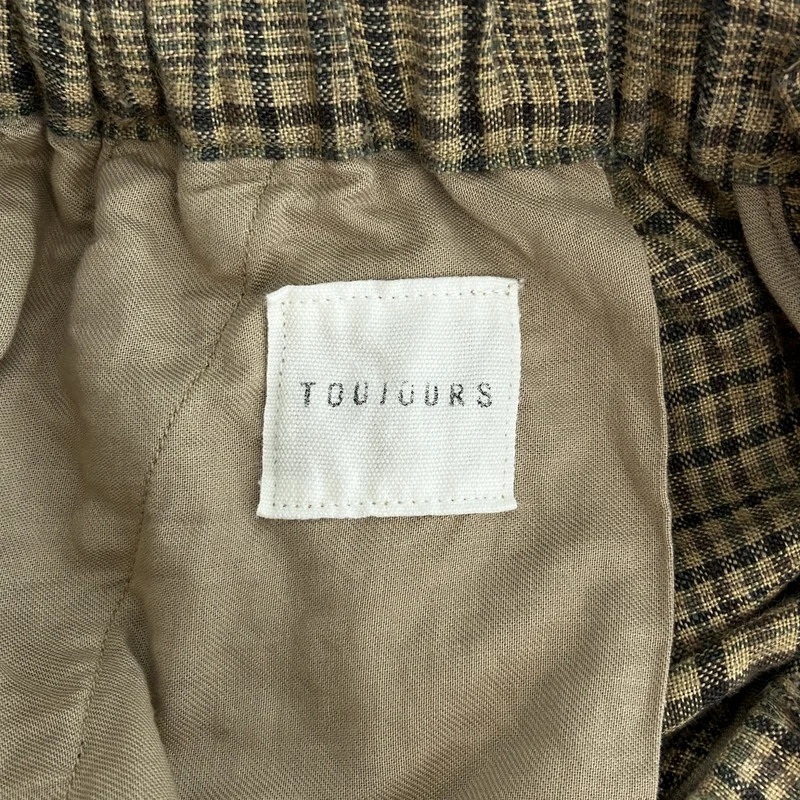 TOUJOURS / トゥジュー | リネン チェック イージーパンツ | 2 | レディース