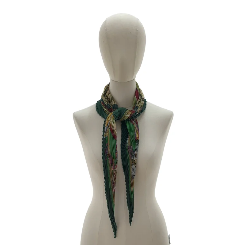 HERMES / エルメス | parmi les fleurs je compte les heures Pleated Carre カレ スカーフ |