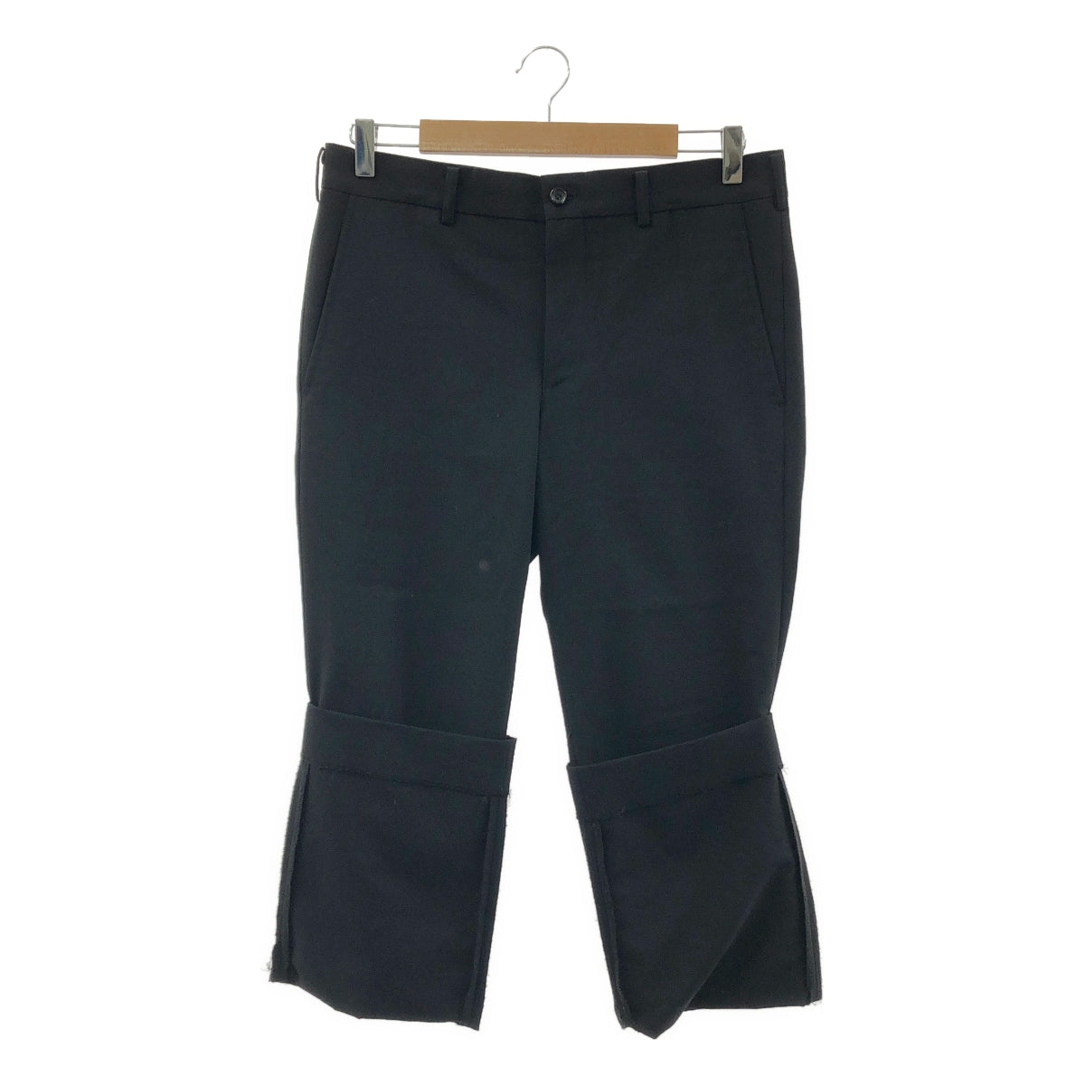 COMME des GARCONS HOMME PLUS / コムデギャルソンオムプリュス | 2022SS | 花の存在期 ウール ギャバジン ロールアップ スラックス | S | ブラック | メンズ COMME des GARCONS HOMME PLUS / コムデギャルソンオムプリュス