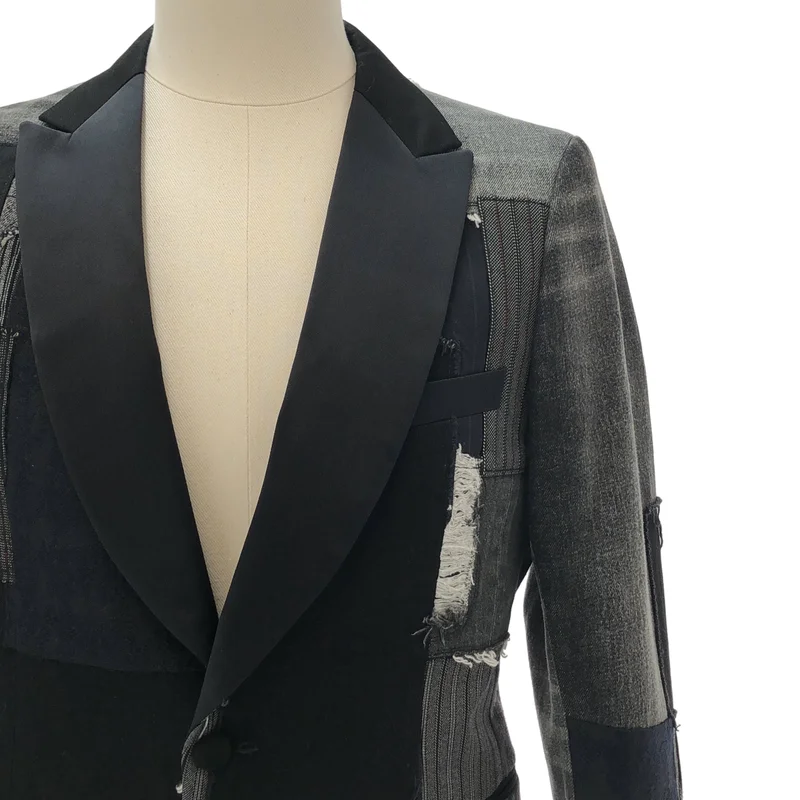 JUNYAWATANABE COMMEdesGARCONS MAN / ジュンヤワタナベマン | 2025SS | パッチワーク デニムテーラードジャケット | S | メンズ
