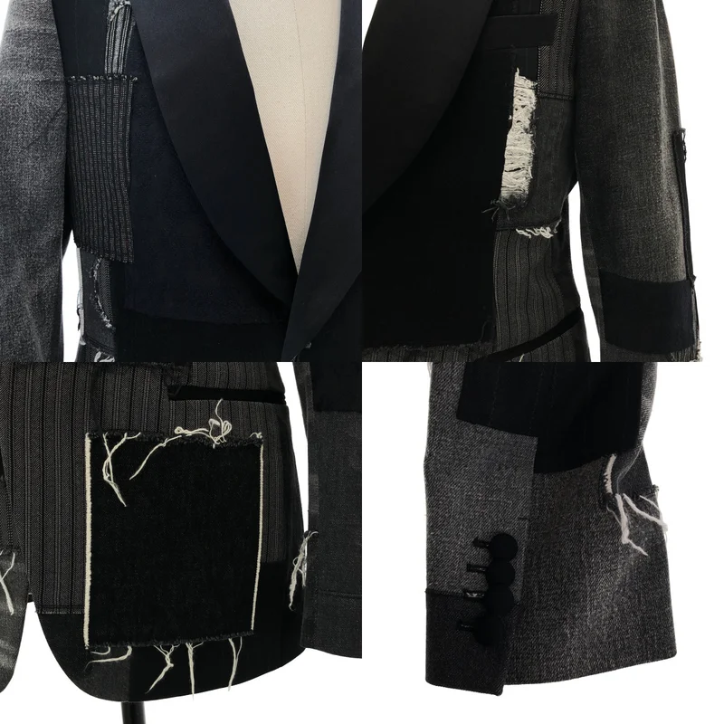 JUNYAWATANABE COMMEdesGARCONS MAN / ジュンヤワタナベマン | 2025SS | パッチワーク デニムテーラードジャケット | S | メンズ
