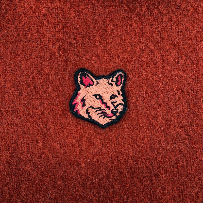 MAISON KITSUNE / メゾンキツネ | ウール フォックスパッチ フリンジ マフラー |