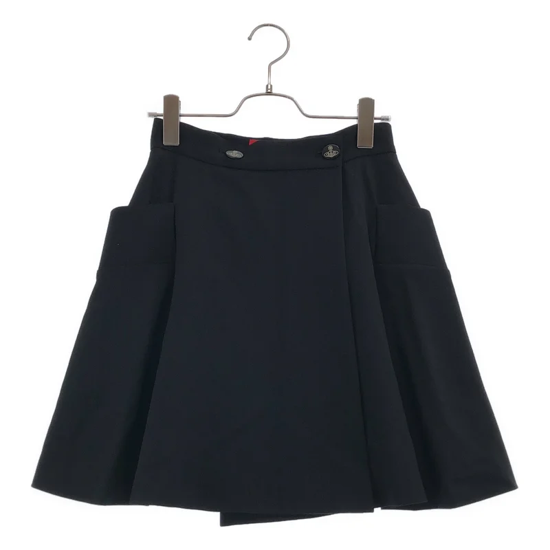 VIVIENNE WESTWOOD RED LABEL / ヴィヴィアンウエストウッドレッドレーベル | ウール混 ラップデザイン フレアスカート | 1 | レディース