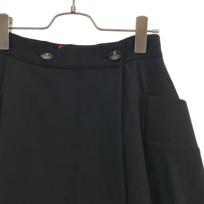 VIVIENNE WESTWOOD RED LABEL / ヴィヴィアンウエストウッドレッドレーベル | ウール混 ラップデザイン フレアスカート | 1 | レディース