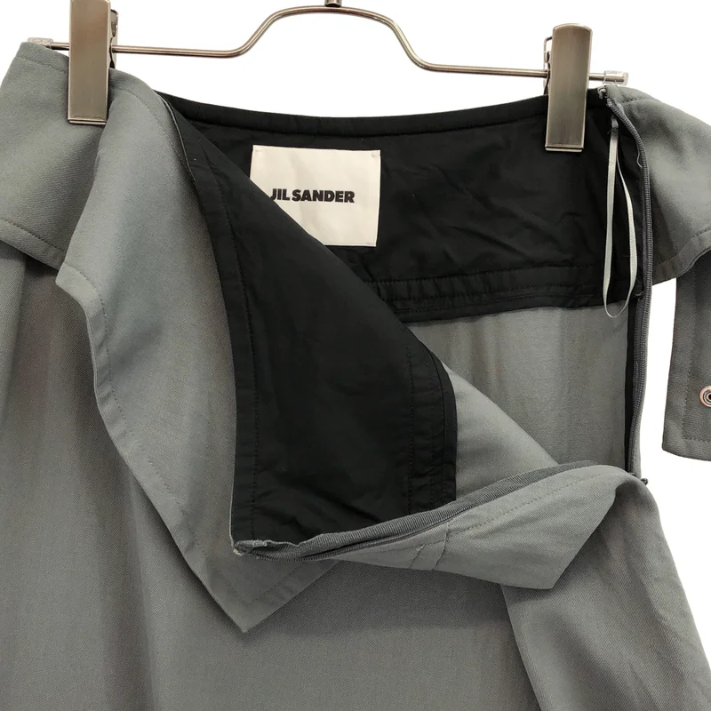 JIL SANDER / ジルサンダー | ウール ベルテッド フレアスカート | 32 | レディース