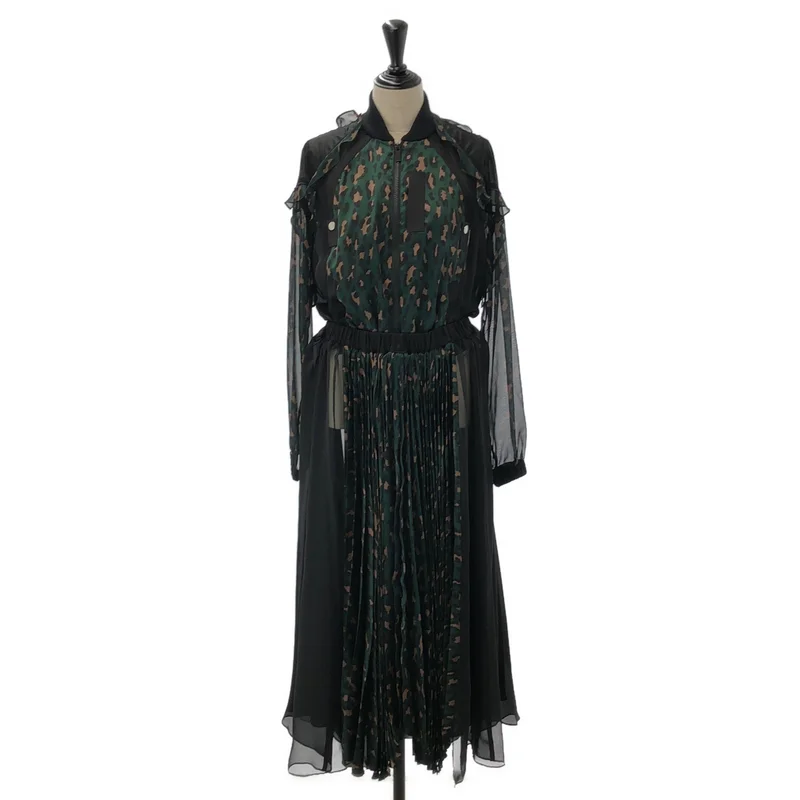 sacai / サカイ | レオパード 切替 ワンピース | 1 | レディース