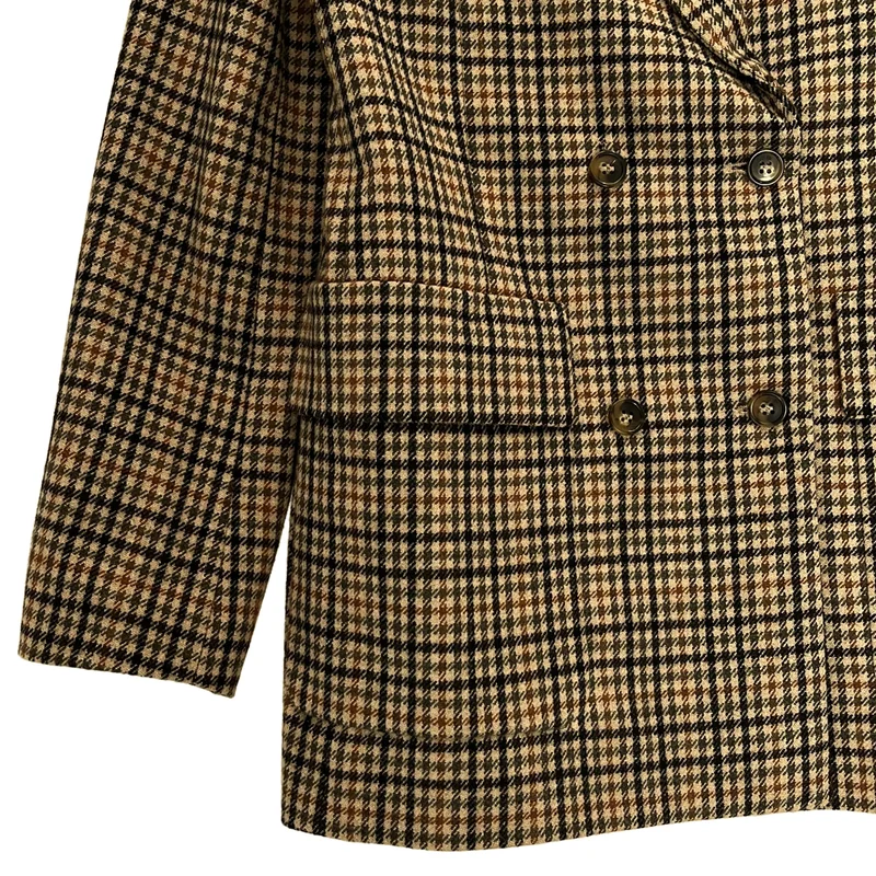 A.P.C. / アーペーセー | Anastasia Barbieri / ウール チェック ダブルブレスト テーラードジャケット | 34 | レディース