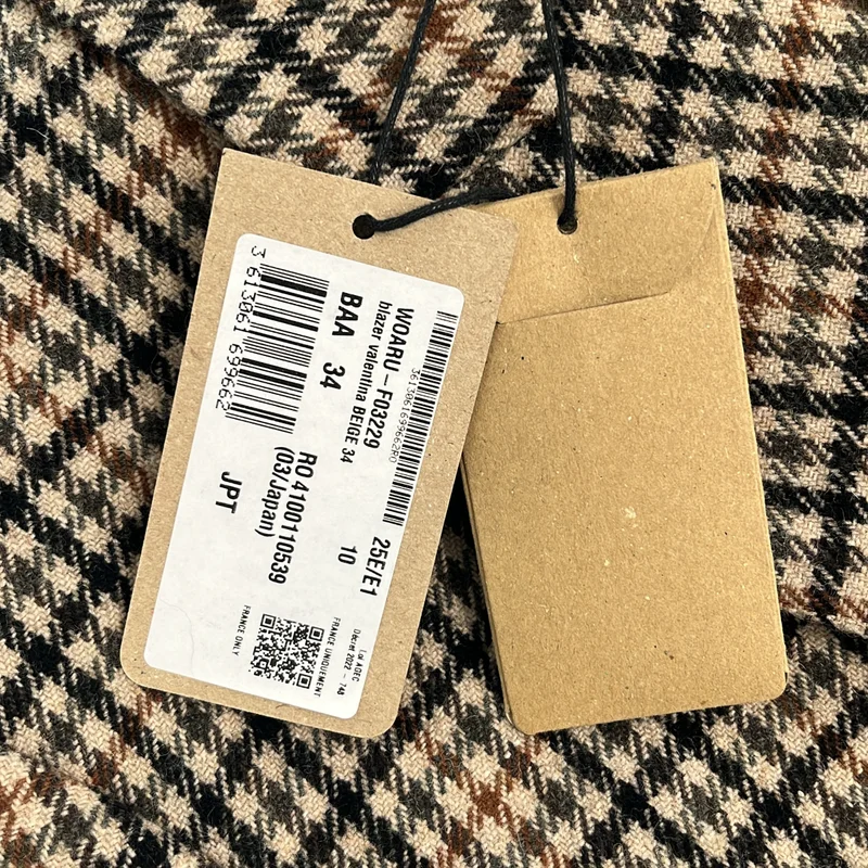 A.P.C. / アーペーセー | Anastasia Barbieri / ウール チェック ダブルブレスト テーラードジャケット | 34 | レディース