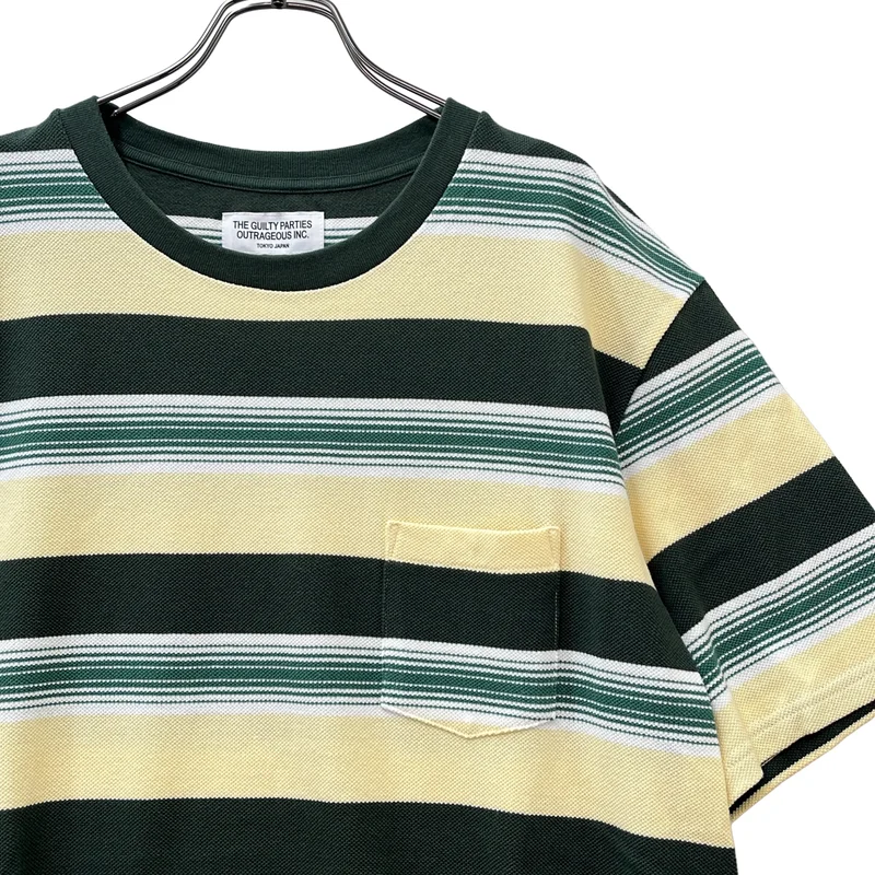 WACKO MARIA / ワコマリア | STRIPED CREW NECK T-SHIRT ボーダー Tシャツ | L | メンズ