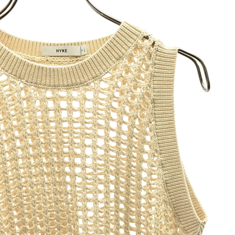 HYKE / ハイク | 2025SS | CROCHETED SWEATER TANK TOP / クロチェットセーター タンクトップ | 1 | レディース