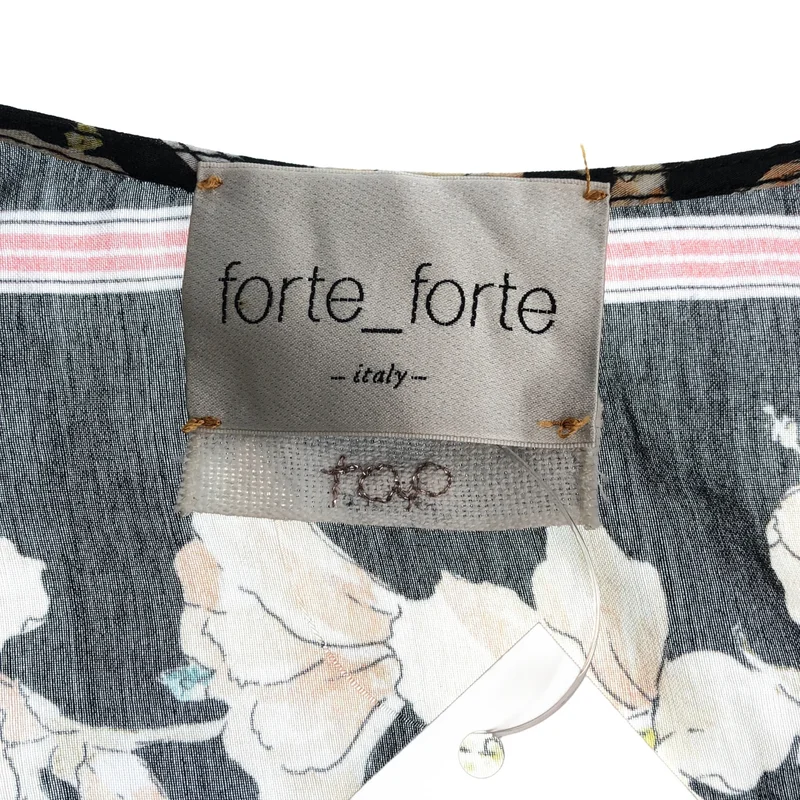 forte_forte / フォルテフォルテ | コットン シルク フラワーストライプ カシュクール ショートブラウス | 1 | レディース