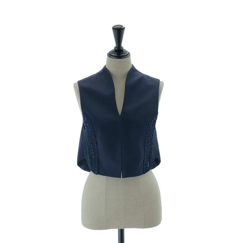 Mame Kurogouchi / マメクロゴウチ | 2024SS | Cording Emb Detail Cotton Vest / コットン レース刺しゅう ベスト | 1 | レディース