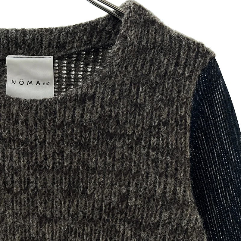 NOMA t.d. / ノーマティーディ | ウール デニム切り替え ニットノーカラージャケット | F | メンズ