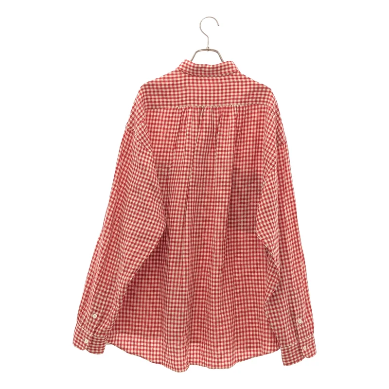 PORTER CLASSIC / ポータークラシック | 2026SS | ROLL UP LINEN GINGHAM CHECK SHIRT / ロールアップリネン ギンガムチェックシャツ | L | メンズ